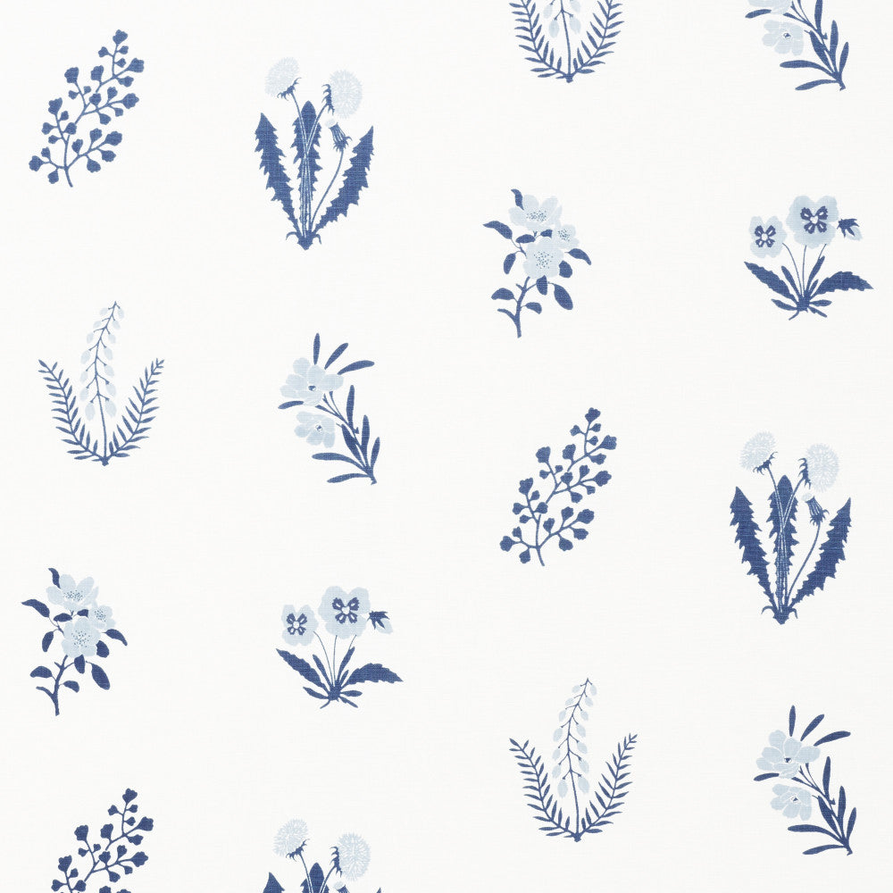 Hilary Blues 177511 by Schumacher Designer Fabric SCHUMACHER STUDIO See Sample UNITED STATES OF AMERICA - </p><p>Repeat: Horizontal: 27" (69CM) and Vertical: 22" (56CM) 54" (137CM) - Swanky Fabrics -