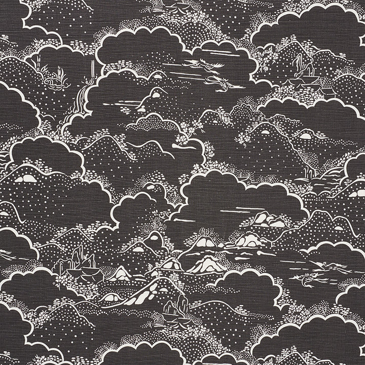 Kumo Village Carbon 177522 by Schumacher Fabric Mingei 55% Linen, 45% Cotton Wyzenbeek 15,000 Horizontal: 27 and Vertical: 24.5 54.25 - Fabric Carolina -