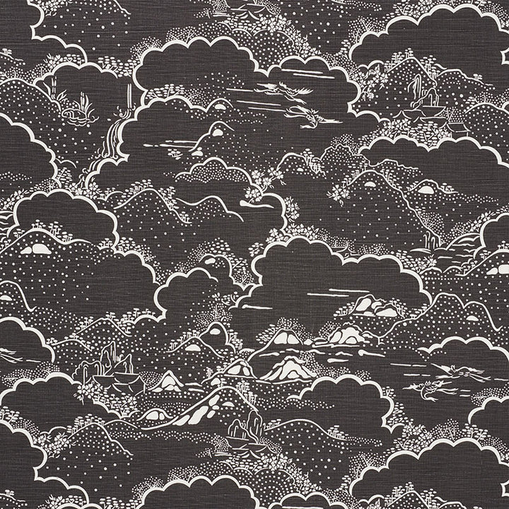 Kumo Village Carbon 177522 by Schumacher Fabric MINGEI See Sample BELGIUM MEDIUM DUTY </p><p>Repeat: Horizontal: 27" (69CM) and Vertical: 24 1/2" (62CM) 54 1/4" (138CM) - Fabric Carolina -