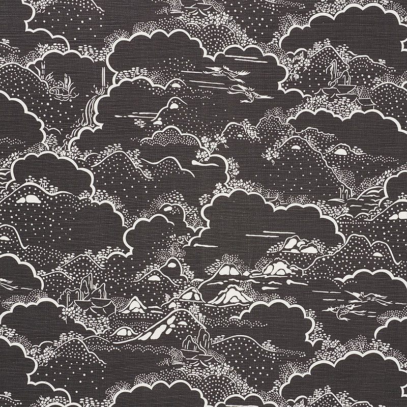 Kumo Village Carbon 177522 by Schumacher Fabric MINGEI LINEN 55% COTTON 45% BELGIUM WYZENBEEK 15,000 </p><p>Repeat: Horizontal: 27" (69CM) and Vertical: 24 1/2" (62CM) 54.25 - Fabric Carolina -