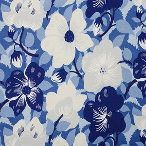 Magnolias Blues 177562 by Schumacher Fabric