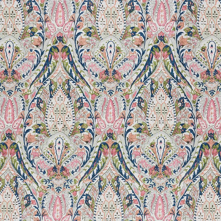Layla Paisley Multi 177670 by Schumacher Fabric Ottoman-Chic 90% Linen, 10% Nylon - Horizontal: 17.75 and Vertical: 34.5 53.5 - Fabric Carolina -