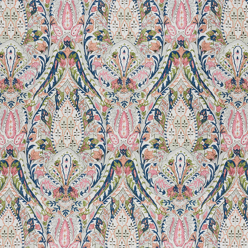 Layla Paisley Multi 177670 by Schumacher Fabric OTTOMAN CHIC See Sample UNITED KINGDOM - </p><p>Repeat: Horizontal: 17 3/4" (45CM) and Vertical: 34 1/2" (88CM) 53 1/2" (136CM) - Fabric Carolina -
