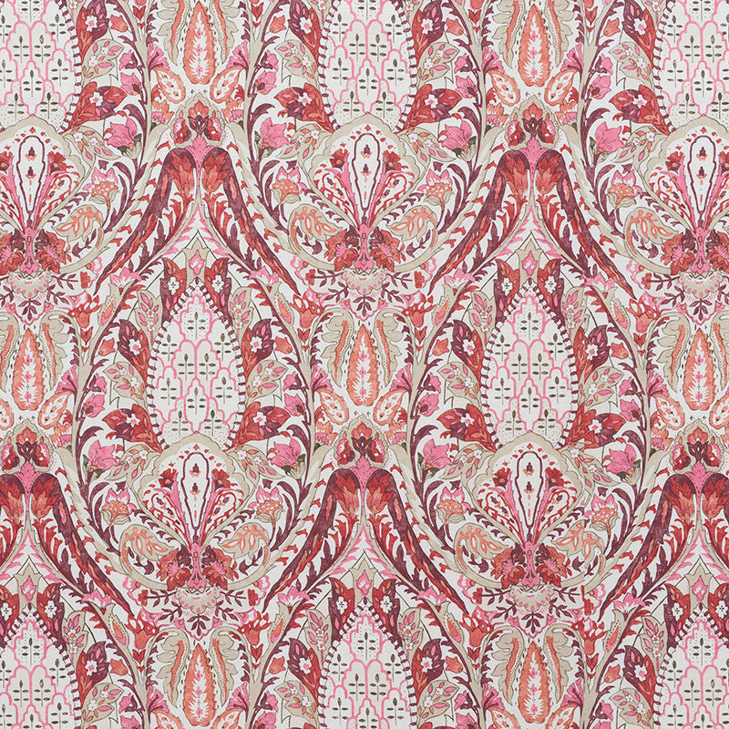 Layla Paisley Plum & Pink 177672 by Schumacher Fabric OTTOMAN CHIC See Sample UNITED KINGDOM - </p><p>Repeat: Horizontal: 17 3/4" (45CM) and Vertical: 34 1/2" (88CM) 53 1/2" (136CM) - Fabric Carolina -