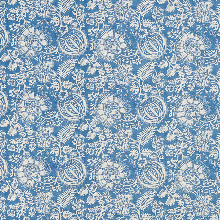 Pomegranate Print Indigo 177690 by Schumacher Designer Fabric CHAMBRAY See Sample THAILAND - </p><p>Repeat: Horizontal: 11 1/4" (29CM) and Vertical: 9" (23CM) 55 1/2" (141CM) - Swanky Fabrics -