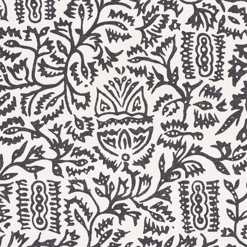 Morris Carbon 177772 by Schumacher Fabric ESSENTIALS: SMALL-SCALE PRINTS See Sample TURKEY HEAVY DUTY </p><p>Repeat: Horizontal: 9" (23CM) and Vertical: 8 1/2" (22CM) 54 1/2" (138CM) - Fabric Carolina -