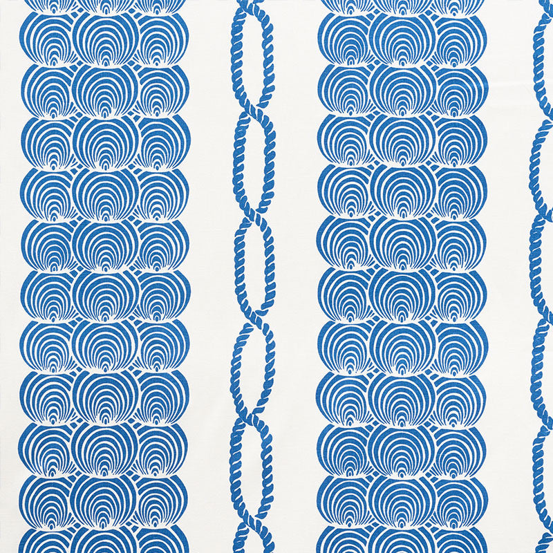 Coralline Blue 177780 by Schumacher Fabric NAUTILUS LINEN 55% COTTON 45% UNITED STATES OF AMERICA WYZENBEEK 15,000 </p><p>Repeat: Horizontal: 35 3/4" (91CM) and Vertical: 25" (64CM) 54 - Fabric Carolina -