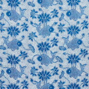 Lotus Batik Indigo 177790 by Schumacher Fabric