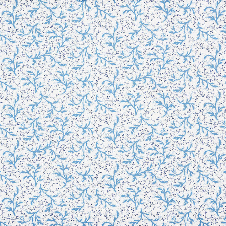 Sprig Afternoon Blue 177832 by Schumacher Designer Fabric Celerie-Kemble 100% Cotton Wyzenbeek 15,000 Horizontal: 27 and Vertical: 12.625 54.25 - Swanky Fabrics -