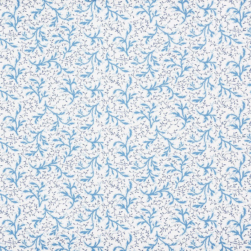 Sprig Afternoon Blue 177832 by Schumacher Fabric CELERIE KEMBLE See Sample UNITED STATES OF AMERICA MEDIUM DUTY </p><p>Repeat: Horizontal: 27" (69CM) and Vertical: 12 5/8" (32CM) 54 1/4" (138CM) - Fabric Carolina -