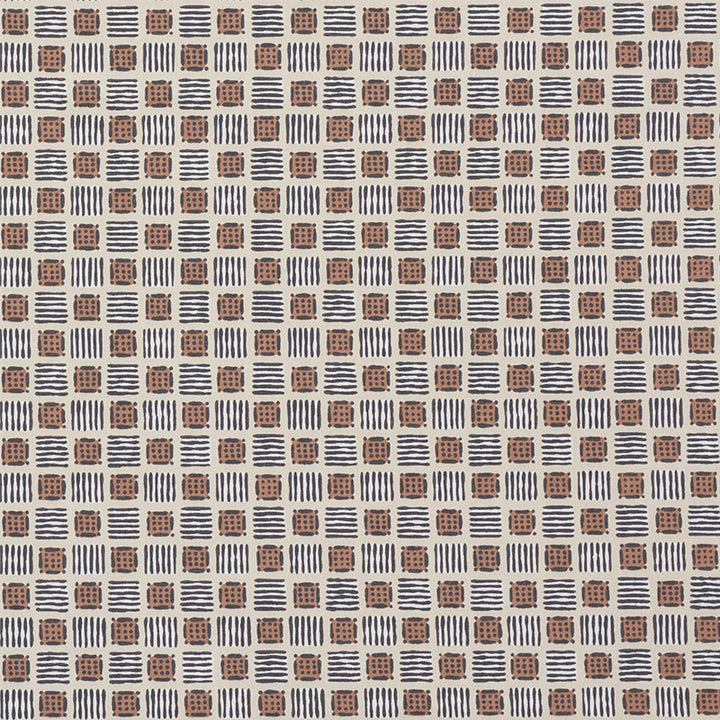 Mottley Grid Wren 177860 by Schumacher Fabric Celerie-Kemble 100% Cotton Wyzenbeek 15,000 Horizontal: 9 and Vertical: 12.5 54.75 - Fabric Carolina -