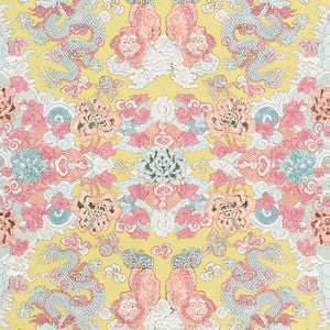 Magic Mountain Dragon Yellow 178052 by Schumacher Fabric