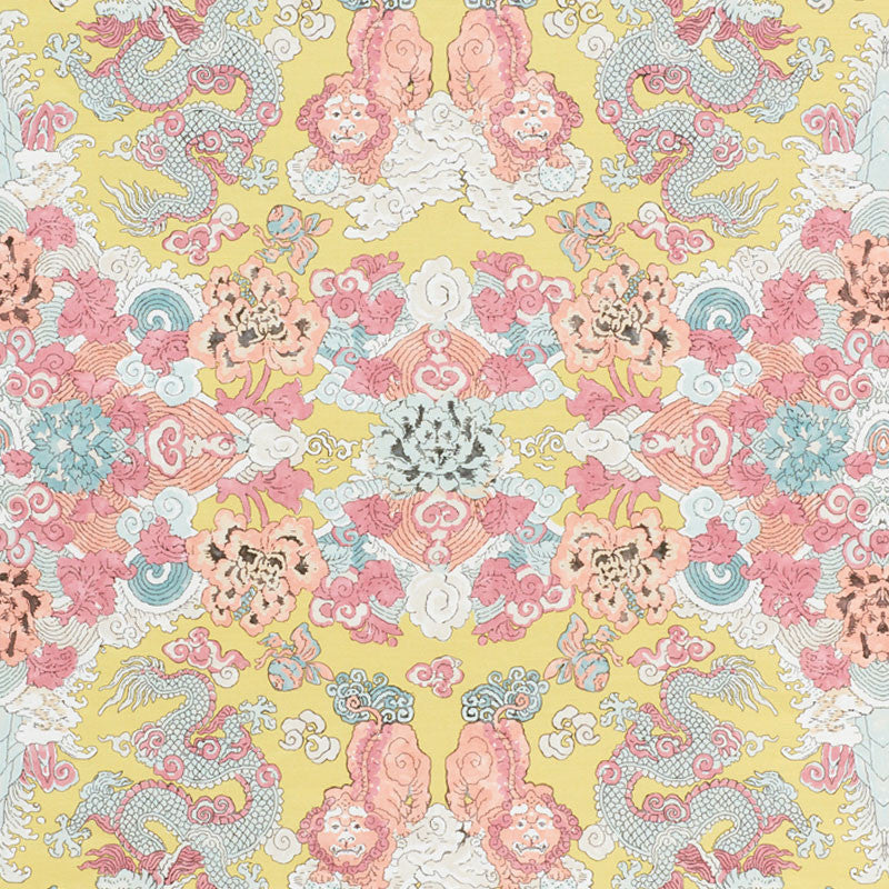 Magic Mountain Dragon Yellow 178052 by Schumacher Fabric Schumacher Fabric Magic Mountain Dragon Yellow 178052Fabric LINEN 90% UNITED KINGDOM </p><p>Repeat: H: HORZ. 27 1/4" (69CM) , V: VERT. 62" (157CM) 54.75 - Fabric Carolina -