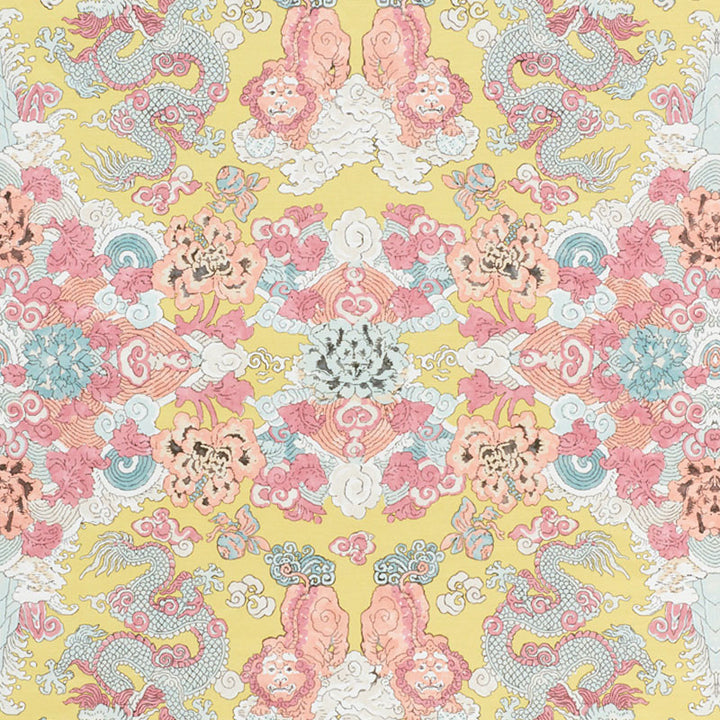 Magic Mountain Dragon Yellow 178052 by Schumacher Fabric FREE SPIRIT See Sample UNITED KINGDOM - </p><p>Repeat: Horizontal: 27 1/4" (69CM) and Vertical: 62" (157CM) 54 3/4" (139CM) - Fabric Carolina -