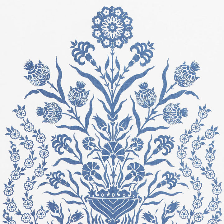 Iznik Sheer Blue 178090 by Schumacher Fabric Ottoman-Chic 65% Polyester, 20% Linen, 11% Viscose, 4% Liyosel - Horizontal: 118 and Vertical: 50.25 118 - Fabric Carolina -