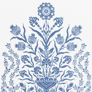 Iznik Sheer Blue 178090 by Schumacher Fabric