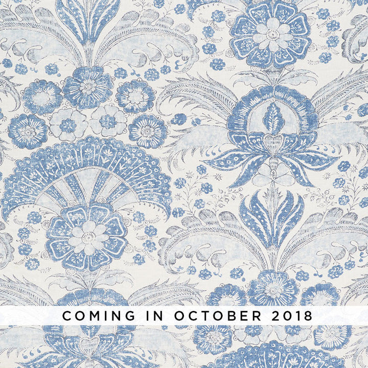 Calicut Delft 178100 by Schumacher Designer Fabric Malabar-Hill 100% Linen - Horizontal: 13.5 and Vertical: 30.375 53.5 - Swanky Fabrics -