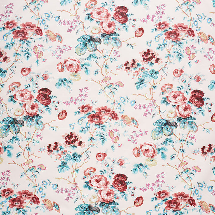 Salisbury Chintz Rose 178152 by Schumacher Fabric SCHUMACHER CLASSICS See Sample UNITED STATES OF AMERICA MEDIUM DURIBILTY </p><p>Repeat: Horizontal: 18" (46CM) and Vertical: 39 1/4" (100CM) 54" (137CM) - Fabric Carolina -