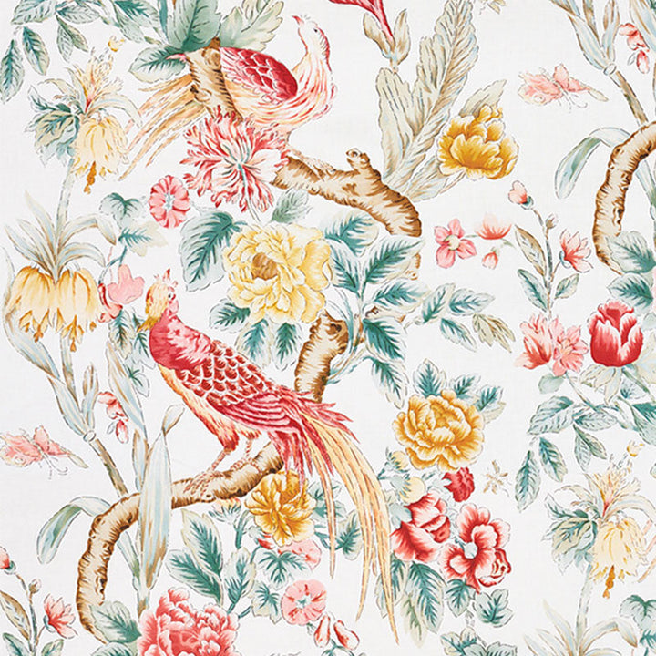 Majestic Garden Rose & Celadon 178161 by Schumacher Designer Fabric SCHUMACHER CLASSICS See Sample THAILAND - </p><p>Repeat: Horizontal: 26" (66CM) and Vertical: 38" (96CM) 52 1/2" (133CM) - Swanky Fabrics -
