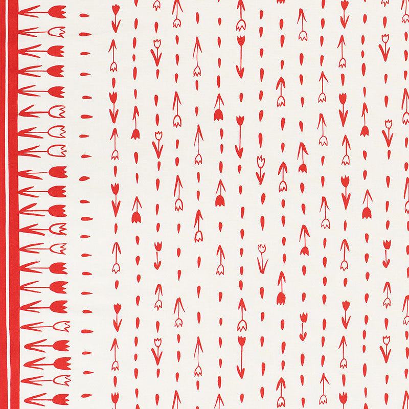 Tulip Parade Red 178201 by Schumacher Fabric Schumacher Fabric Tulip Parade Red 178201Fabric COTTON 100% UNITED KINGDOM </p><p>Repeat: H: HORZ. 50" (127CM) , V: VERT. 34 3/4" (88CM) 50 - Fabric Carolina -