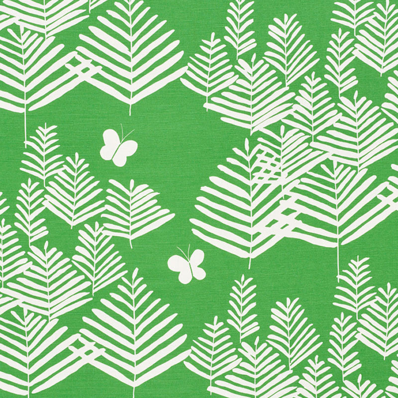 Fern Silhouette Green 178230 by Schumacher Designer Fabric VERA NEUMANN See Sample UNITED KINGDOM - </p><p>Repeat: Horizontal: 27 1/2" (70CM) and Vertical: 24 5/8" (63CM) 55" (140CM) - Swanky Fabrics -