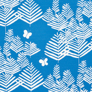 Fern Silhouette Blue 178232 by Schumacher Fabric