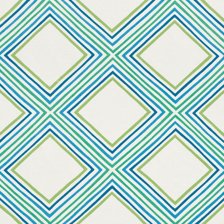 Square Dance Peacock 178270 by Schumacher Fabric VERA NEUMANN See Sample UNITED KINGDOM - </p><p>Repeat: Horizontal: 13 1/2" (34CM) and Vertical: 12" (30CM) 54 1/2" (138CM) - Fabric Carolina -