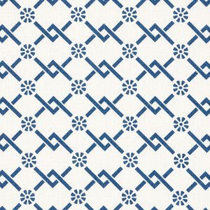 Fretwork Flower Pacific 178310 by Schumacher Fabric