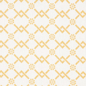Fretwork Flower Saffron 178311 by Schumacher Fabric