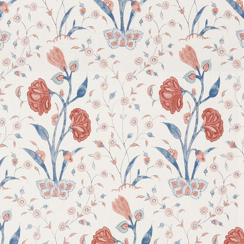 Khilana Floral Delft & Rose 178330 by Schumacher Fabric PALAMPORE LINEN 66% COTTON 34% THAILAND MARTINDALE 20,000 </p><p>Repeat: Horizontal: 6 3/4" (17CM) and Vertical: 30 3/4" (78CM) 54.25 - Fabric Carolina -