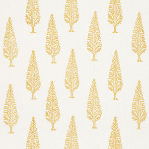 Juniper Block Print Yellow 178512 by Schumacher Fabric