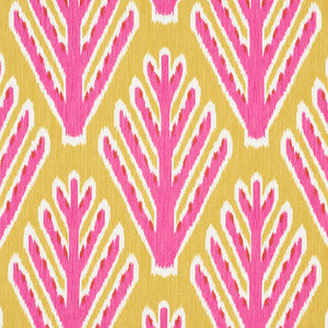 Bodhi Tree Yellow & Pink 178560 by Schumacher Fabric