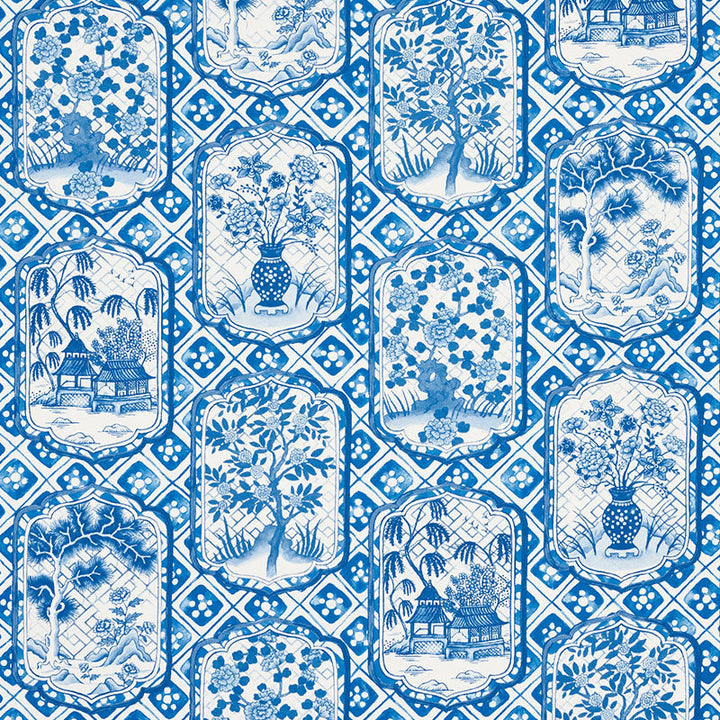 Ting Ting Blue 178571 by Schumacher Designer Fabric JOHNSON HARTIG FOR LIBERTINE COTTON 100% UNITED KINGDOM </p><p>Repeat: Horizontal: 54" (137CM) and Vertical: 38" (97CM) 54 - Swanky Fabrics -