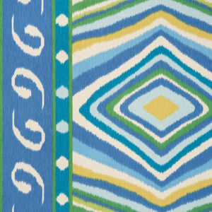 Terence Ikat Peacock 178582 by Schumacher Fabric