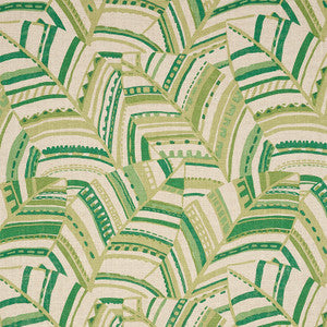 Deco Leaves Palm 178650 by Schumacher Fabric