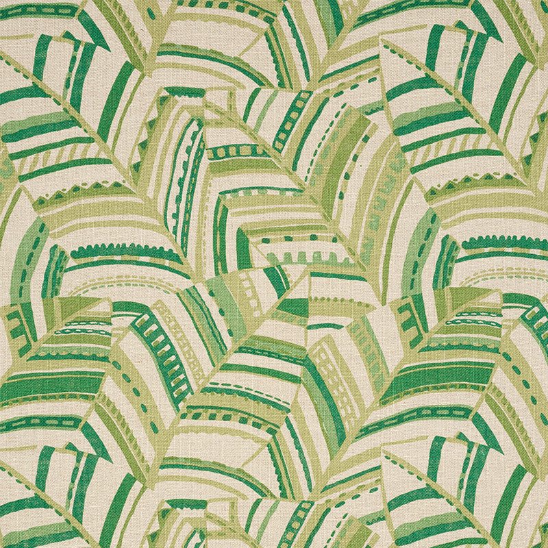 Deco Leaves Palm 178650 by Schumacher Fabric Schumacher Fabric Deco Leaves Palm 178650Fabric LINEN 100% UNITED KINGDOM </p><p>Repeat: H: HORZ. 18" (46CM) , V: VERT. 19 1/2" (50CM) 55.5 - Fabric Carolina -