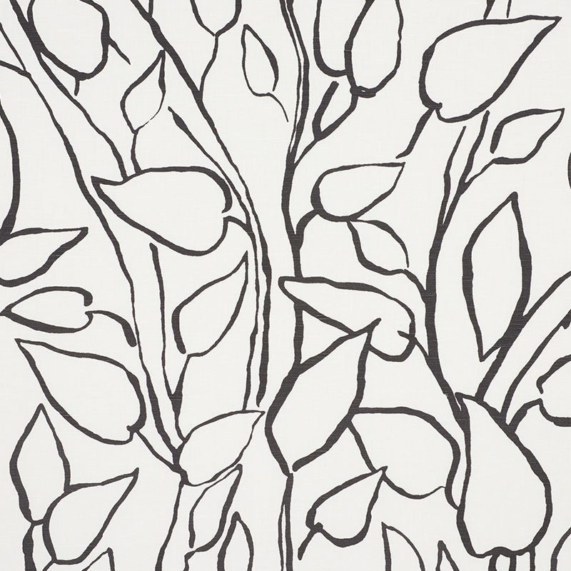 Solandra Vine Black 178702 by Schumacher Fabric FREEHAND See Sample INDIA - </p><p>Repeat: Horizontal: 26 7/8" (68CM) and Vertical: 24 1/2" (62CM) 54 1/4" (138CM) - Fabric Carolina -