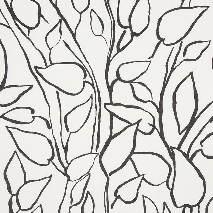 Solandra Vine Black 178702 by Schumacher Fabric FREEHAND See Sample INDIA - </p><p>Repeat: Horizontal: 26 7/8" (68CM) and Vertical: 24 1/2" (62CM) 54 1/4" (138CM) - Fabric Carolina -