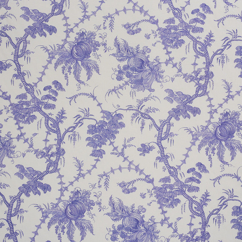 San Cristobal Toile Purple 178732 by Schumacher Designer Fabric SCHUMACHER CLASSICS See Sample UNITED KINGDOM - </p><p>Repeat: Horizontal: 55" (140CM) and Vertical: 29 1/2" (75CM) 55 1/4" (140CM) - Swanky Fabrics -