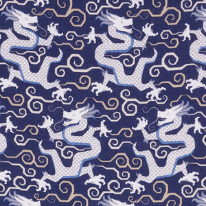 Bixi Dragon Blue 179000 by Schumacher Fabric