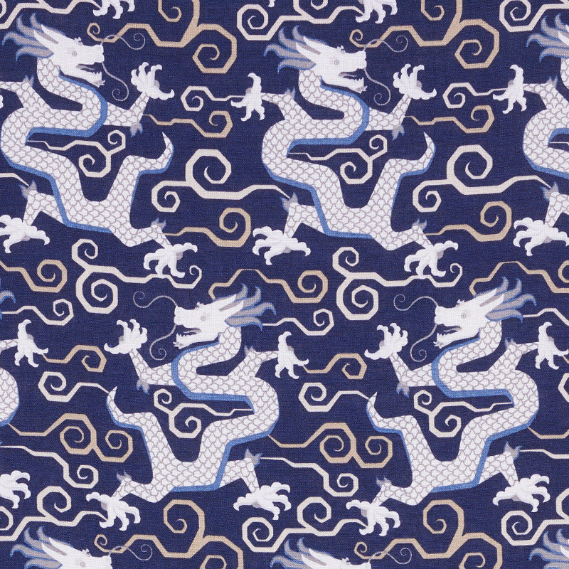 Bixi Dragon Blue 179000 by Schumacher Fabric Schumacher Fabric Bixi Dragon Blue 179000Fabric LINEN 90% UNITED KINGDOM </p><p>Repeat: H: HORZ. 6 3/4" (17CM) , V: VERT. 13 1/2" (34CM) 54 - Fabric Carolina -