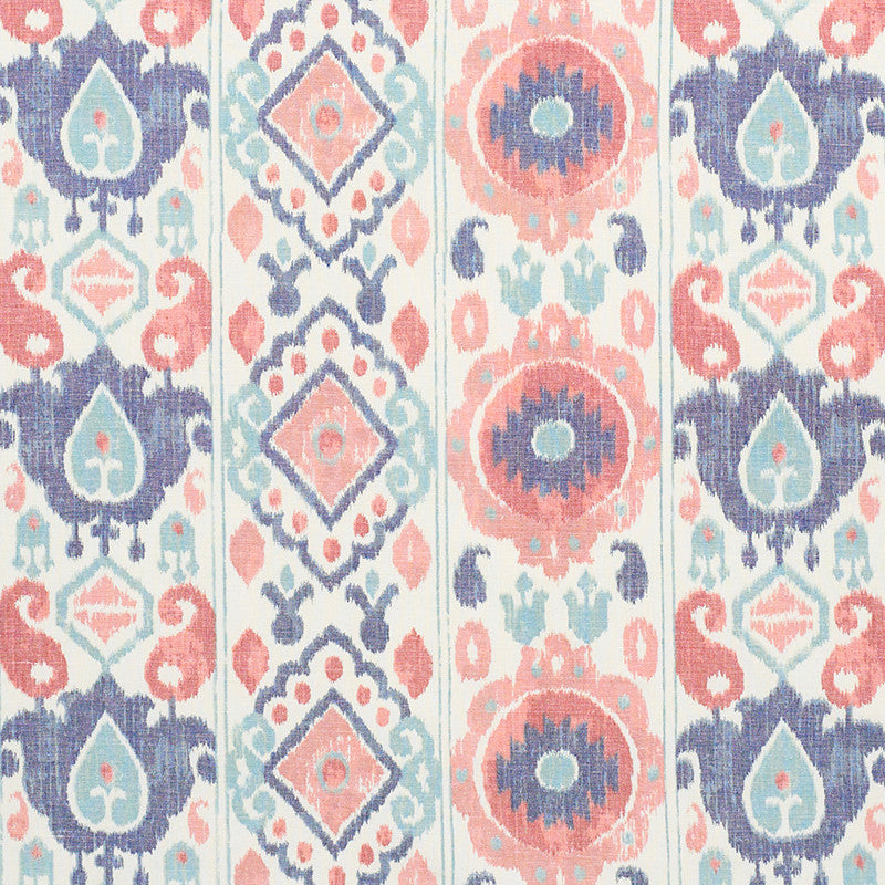 Elizia Ikat Rose & Indigo 179052 by Schumacher Fabric Schumacher Fabric Elizia Ikat Rose & Indigo 179052Fabric LINEN 60% INDIA </p><p>Repeat: H: HORZ. 26 1/2" (67CM) , V: VERT. 23 1/2" (60CM) 54 - Fabric Carolina -