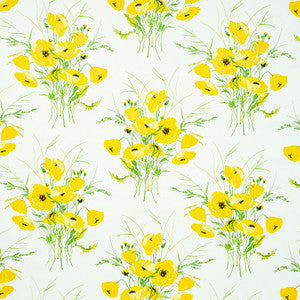 Joni Chintz Yellow 179060 by Schumacher Fabric