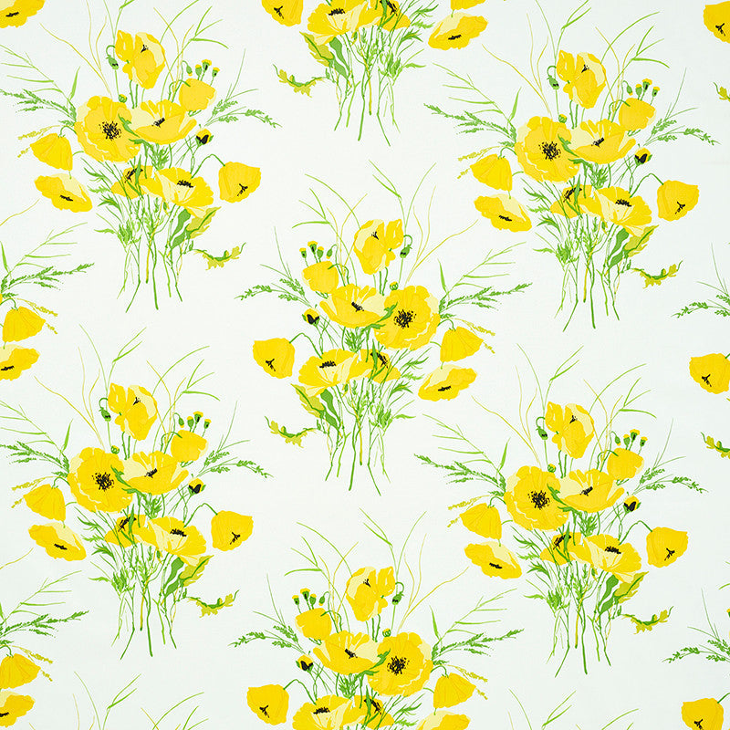 Joni Chintz Yellow 179060 by Schumacher Designer Fabric FLOWER POWER See Sample UNITED STATES OF AMERICA MEDIUM DURABILITY </p><p>Repeat: Horizontal: 27" (69CM) and Vertical: 21 1/2" (55CM) 54" (137CM) - Swanky Fabrics -