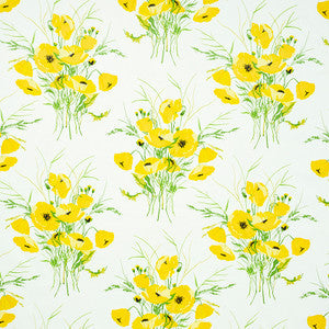 Joni Chintz Yellow 179060 by Schumacher Fabric
