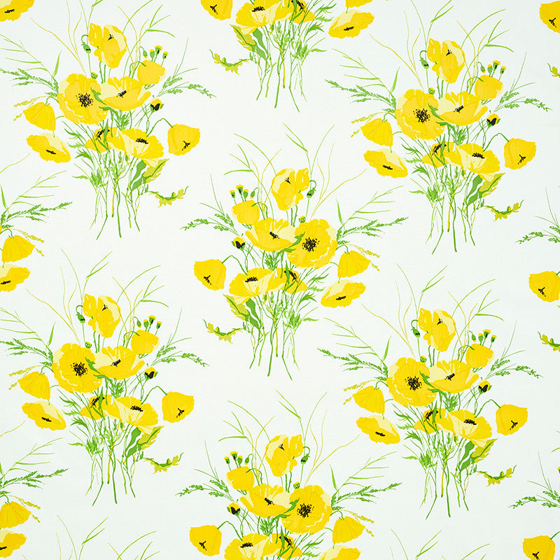 Joni Chintz Yellow 179060 by Schumacher Fabric FLOWER POWER COTTON 100% UNITED STATES OF AMERICA </p><p>Repeat: Horizontal: 27" (69CM) and Vertical: 21 1/2" (55CM) 54 - Fabric Carolina -