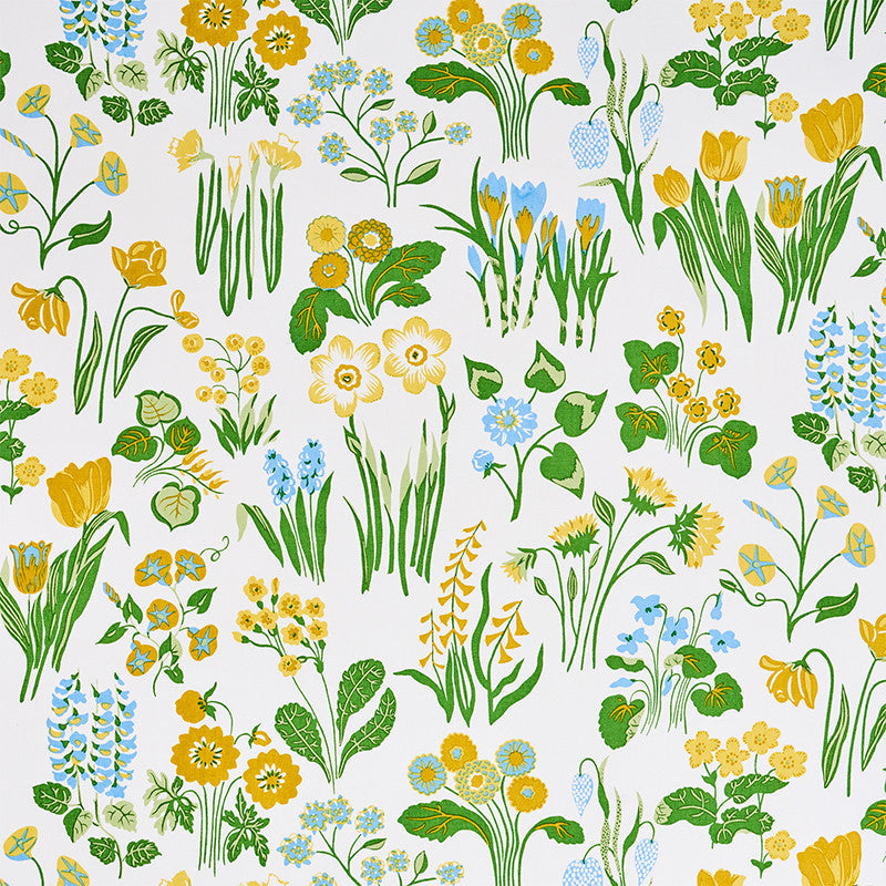 Carly Sky 179081 by Schumacher Designer Fabric FLOWER POWER See Sample UNITED STATES OF AMERICA HEAVY DURABILITY </p><p>Repeat: Horizontal: 27" (69CM) and Vertical: 27" (69CM) 54" (137CM) - Swanky Fabrics -