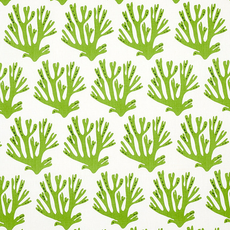 Coral Green 179101 by Schumacher Fabric Schumacher Fabric Coral Green 179101Fabric LINEN 60% THAILAND </p><p>Repeat: H: HORZ. 6 3/4" (17CM) , V: VERT. 13 1/2" (34CM) 54 - Fabric Carolina -