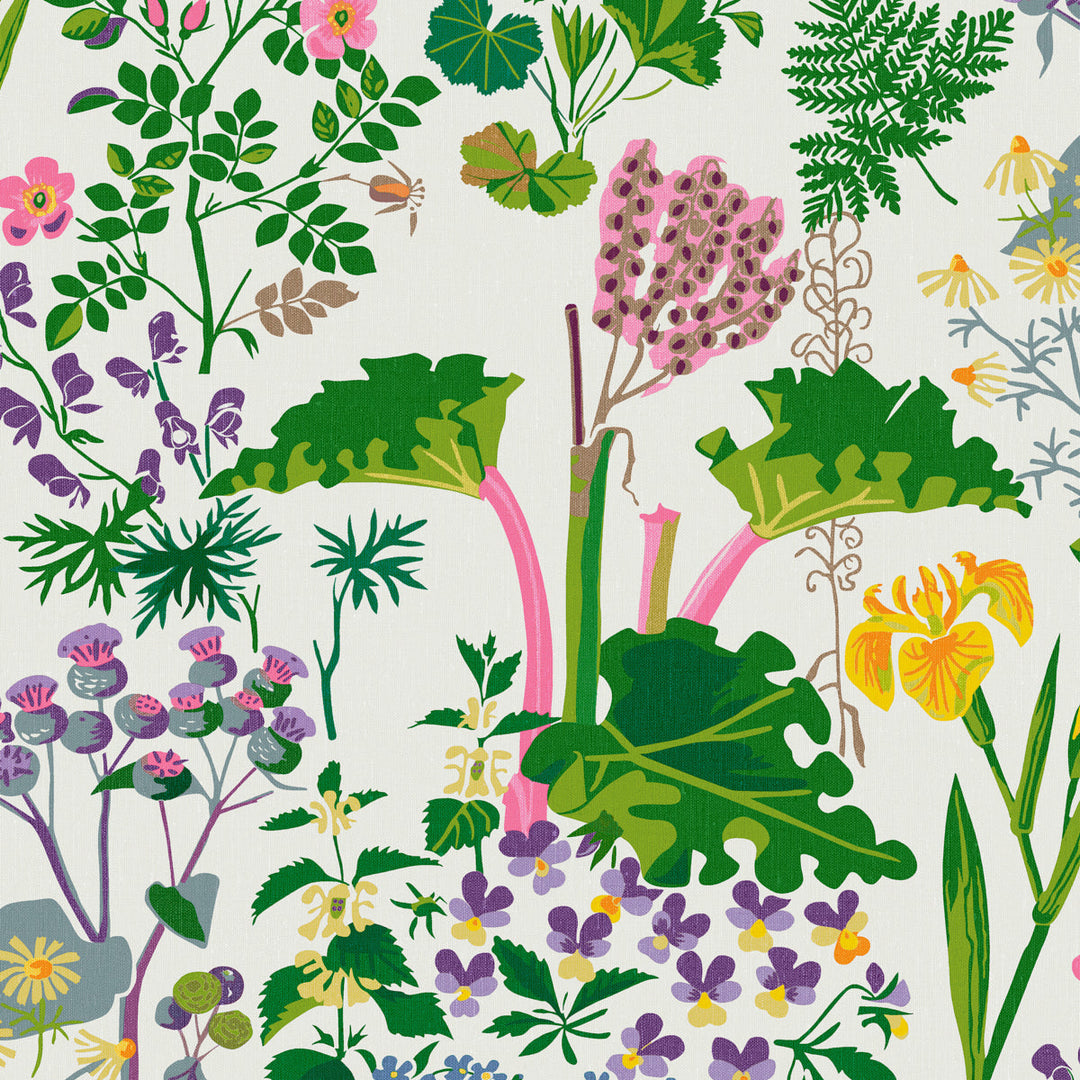 Rabarber - Ivory Multi by Schumacher Wallcovering