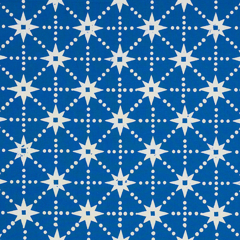 Stars Blue 179260 by Schumacher Fabric MOLLY MAHON HAND BLOCK PRINTS See Sample INDIA - </p><p>Repeat: Horizontal: 4 7/8" (12CM) and Vertical: 4 7/8" (12CM) 53" (135CM) - Fabric Carolina -